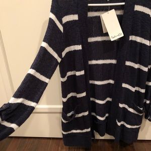 Splendid striped cardigan, navy and white, size m